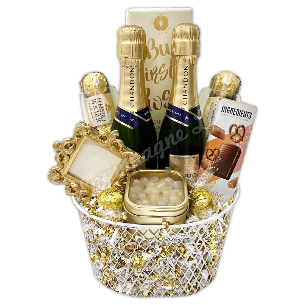 Champagne & Gourmet Snacks Gift Basket Champagne Life Gift Baskets