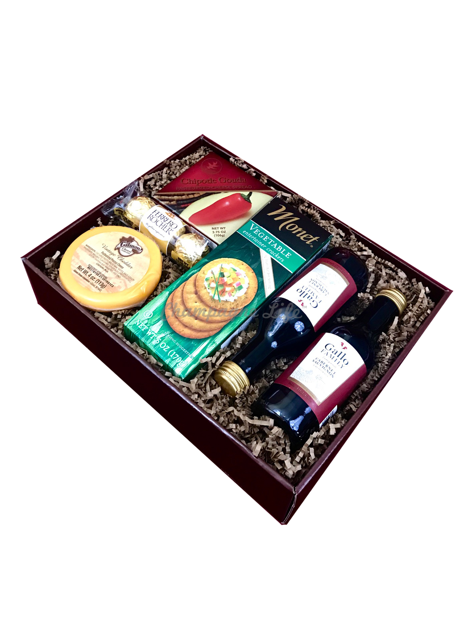 Wine and Cheese Gift Box - Champagne