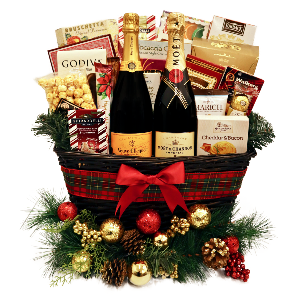 Veuve & Moet Holiday Gift Basket - Champagne Life Gift Baskets