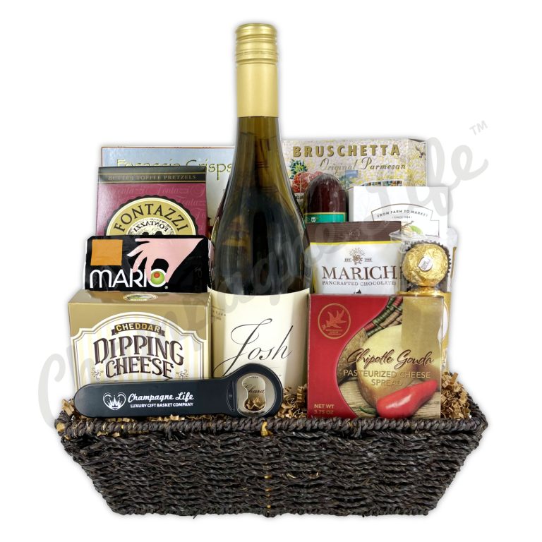 Deluxe Wine & Cheese Gift Basket Champagne Life Gifts