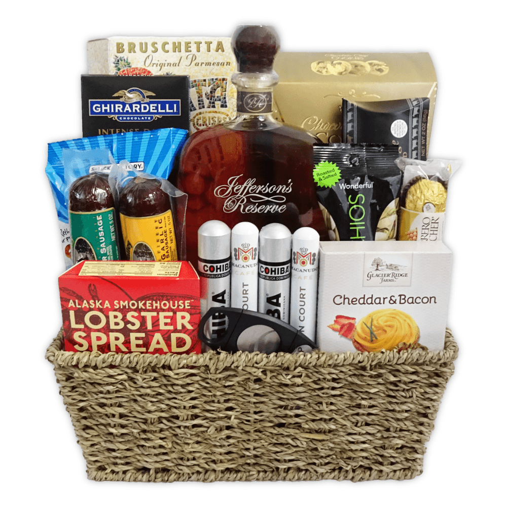 Jack Daniel & Cigar Whiskey Gift Basket -