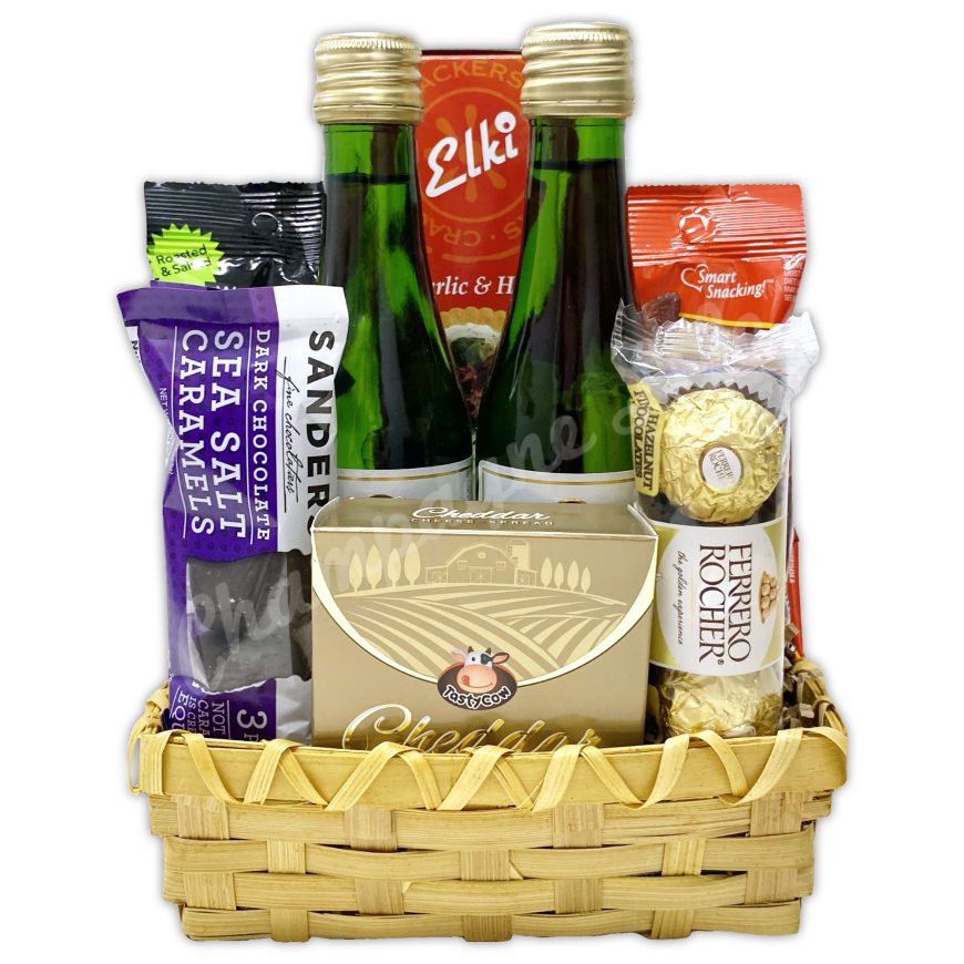 Gold Champagne Toast Gift Basket