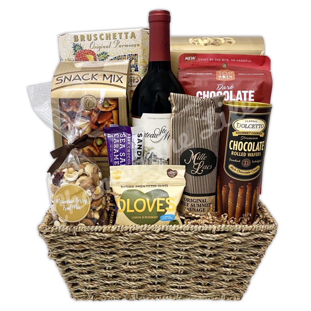 Deluxe Wine & Cheese Gift Basket Champagne Life Gifts