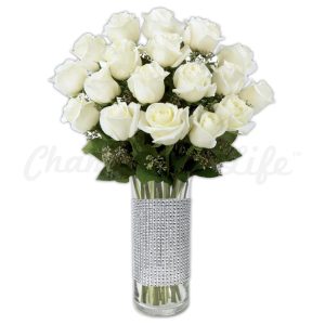 Champagne Life - White Wedding Rose Bouquet