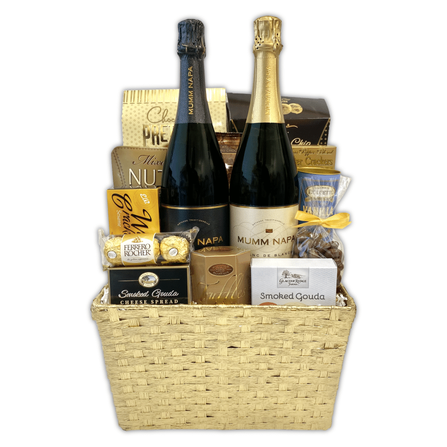 Gold Celebration Gift Basket Champagne Life Gifts