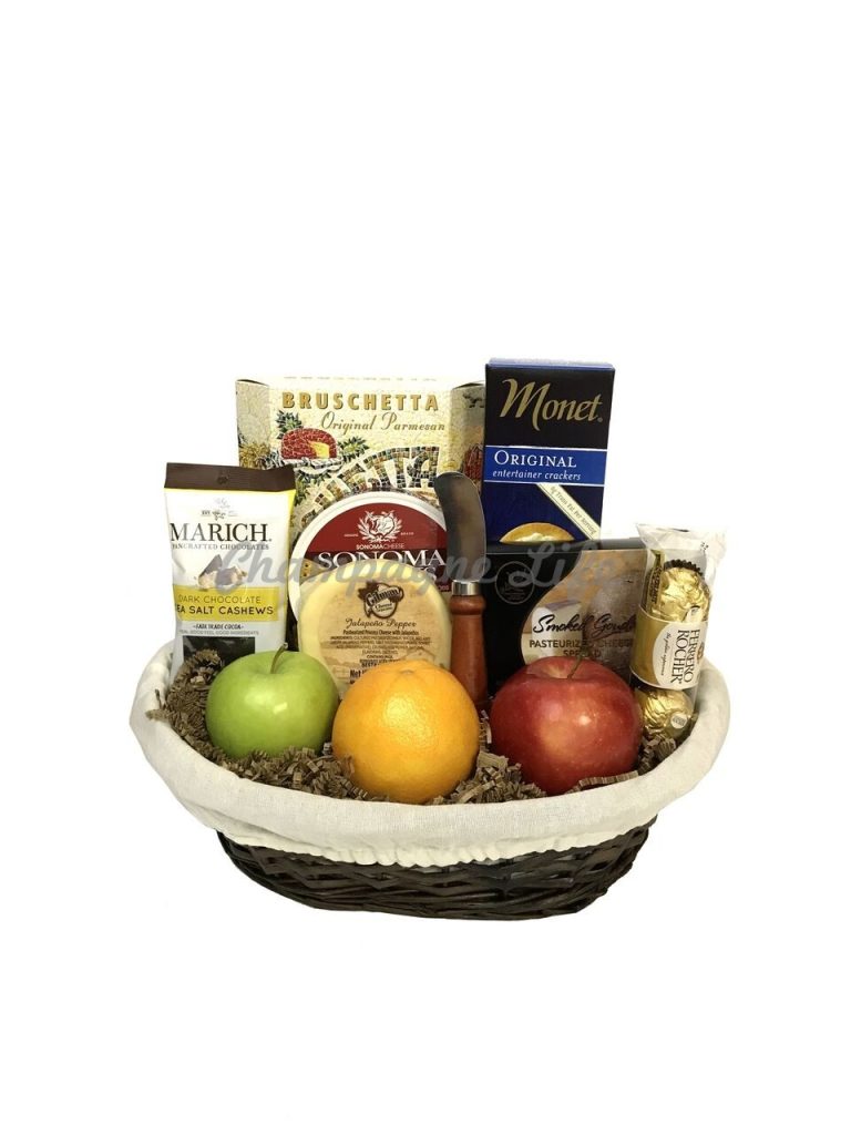 Fruit And Cheese Basket Champagne Life Ts 