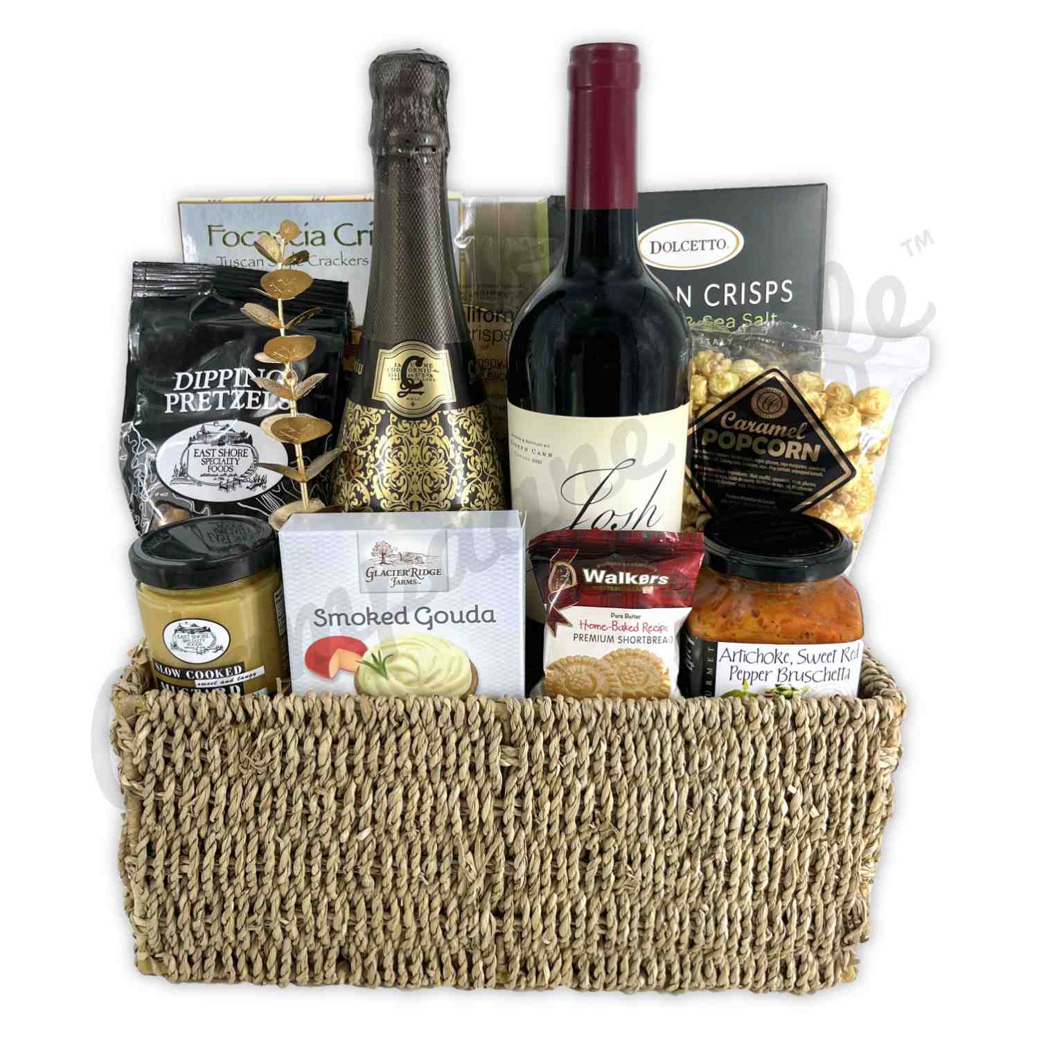 Sparkling Wine And Snacks - Anniversary Gift Baskets For Couples To Japan