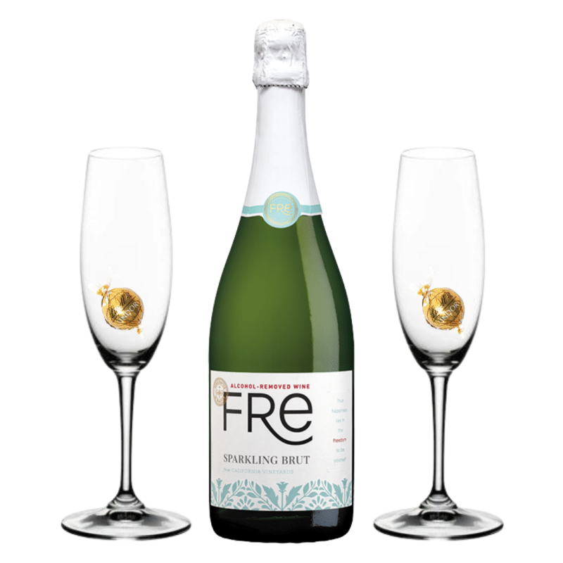 Fre Sparkling Brut Alcohol Free Toast Set