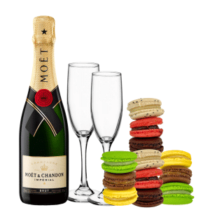 Champagne and French Macarons Gift Set